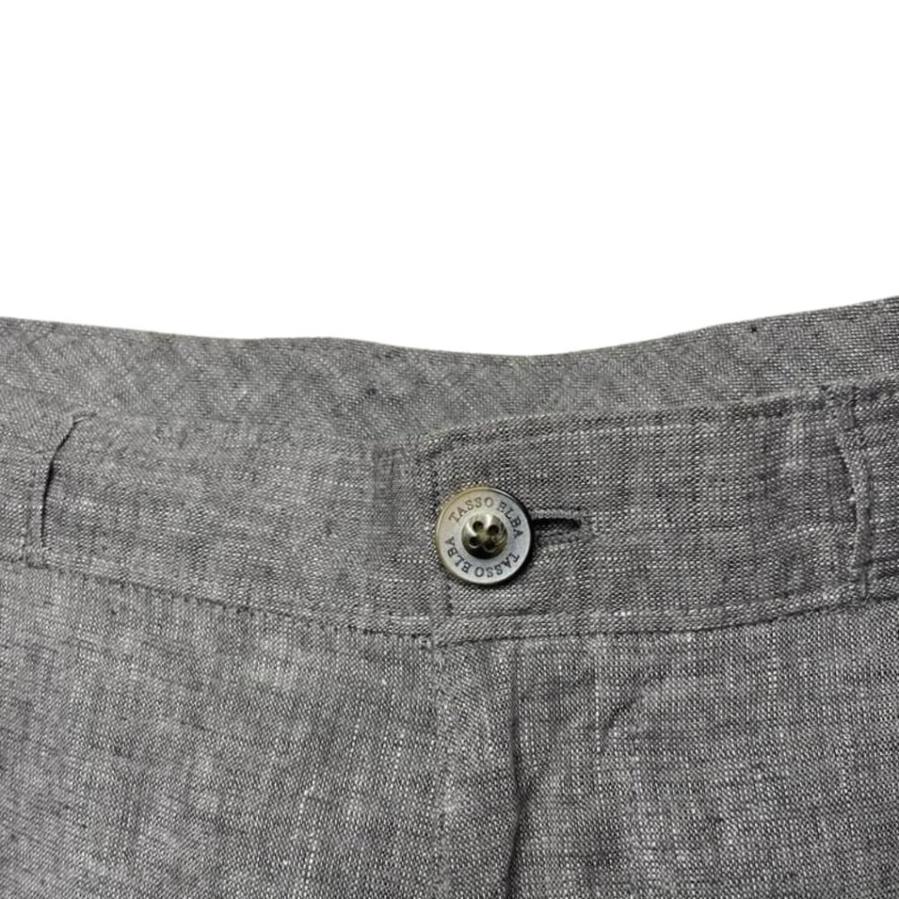 Tasso Elba Island Grey Linen Blend Pants Men's 33x30 Coastal Quiet Luxury - Picture 6 of 10